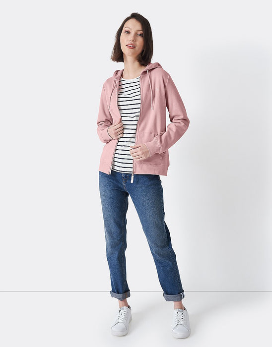 Crew Clothing Women's Heritage Zip Through - Hoodie Pink