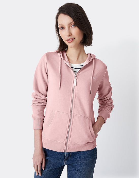 Crew Clothing Women's Heritage Zip Through - Hoodie Pink