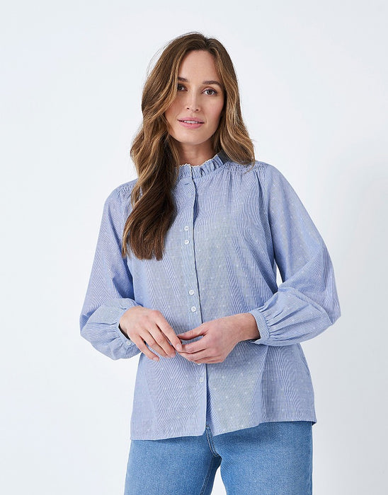 Crew Clothing Womens Ines Blouse Blue Stripe