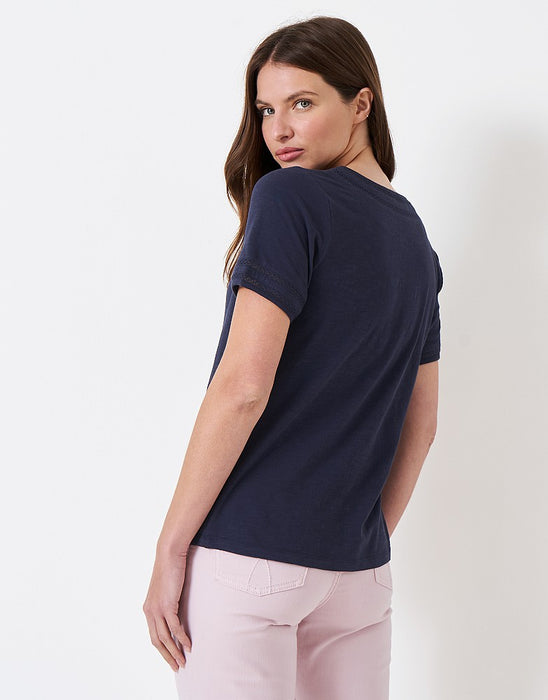 Crew Clothing Womens Lavender T-shirt Dark Navy