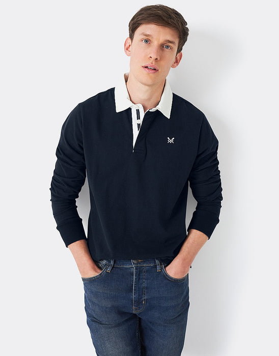 Crew Clothing Men's Long Sleeved Rugby Shirt Navy