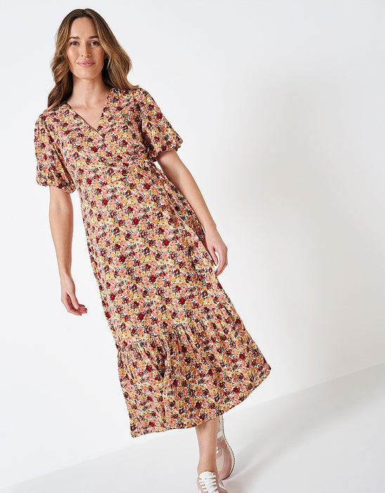 Crew Clothing Womens Melanie Wrap Dress Pink Floral