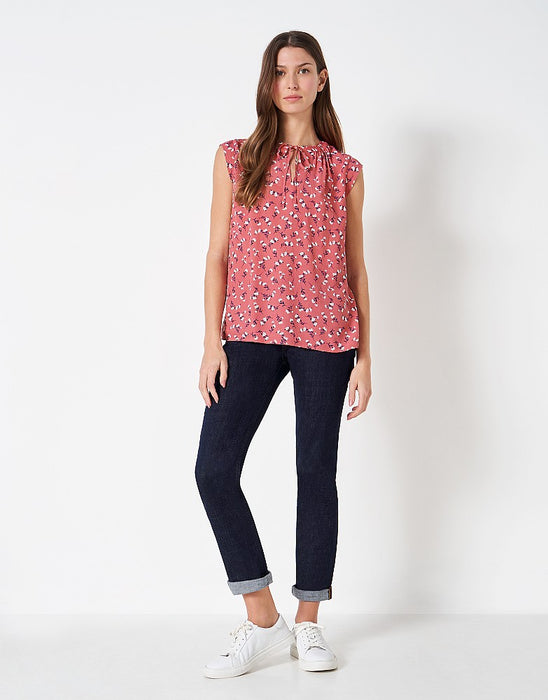 Crew Clothing Womens Olivia Top Coral Floral