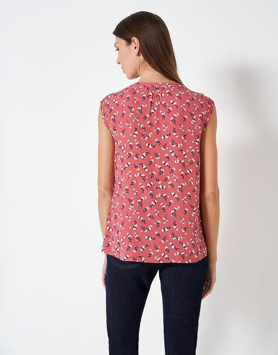 Crew Clothing Womens Olivia Top Coral Floral