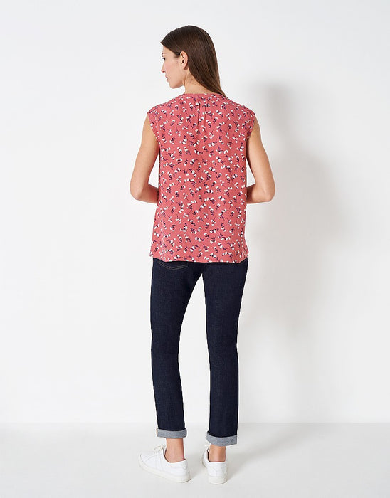 Crew Clothing Womens Olivia Top Coral Floral