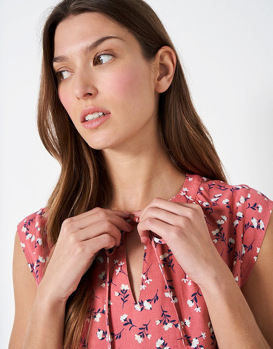 Crew Clothing Womens Olivia Top Coral Floral