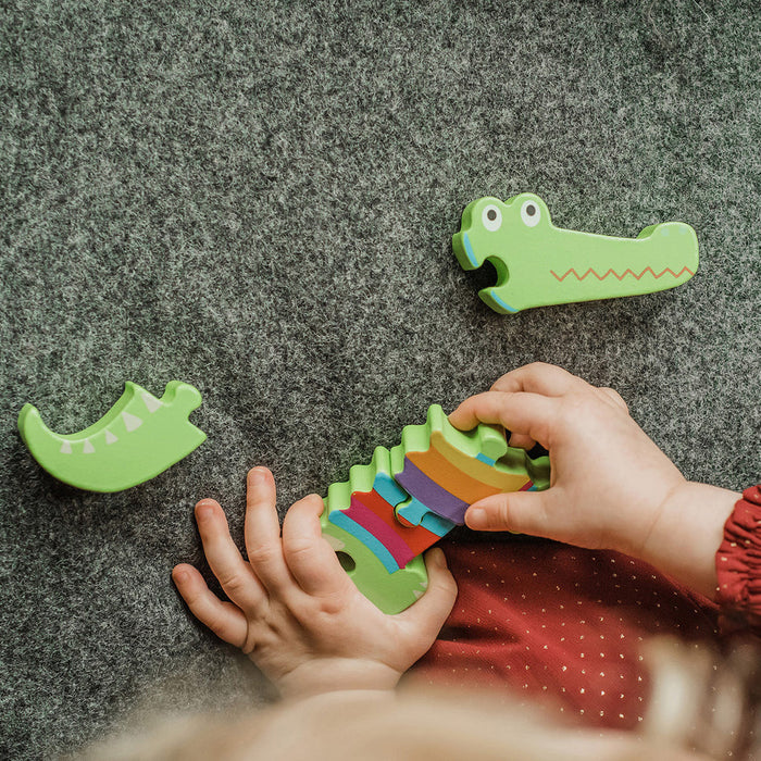 Orange Tree Crocodile Wooden Puzzle