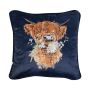Wrendale Designs 'Daisy Coo' Highland Cow Embroidered Cushion