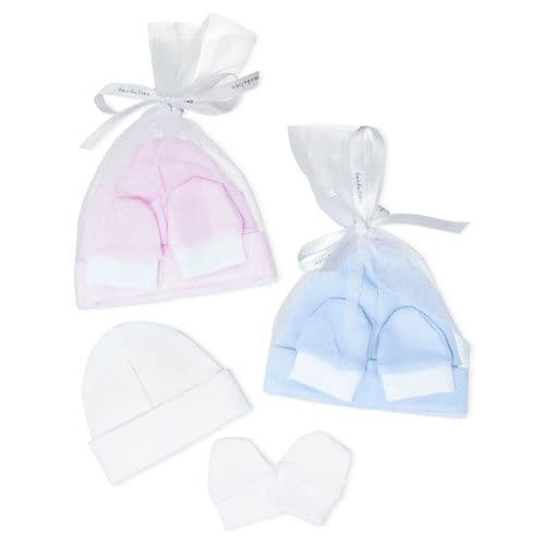 Dandelion Newborn White Hat & Mitt Gift Set