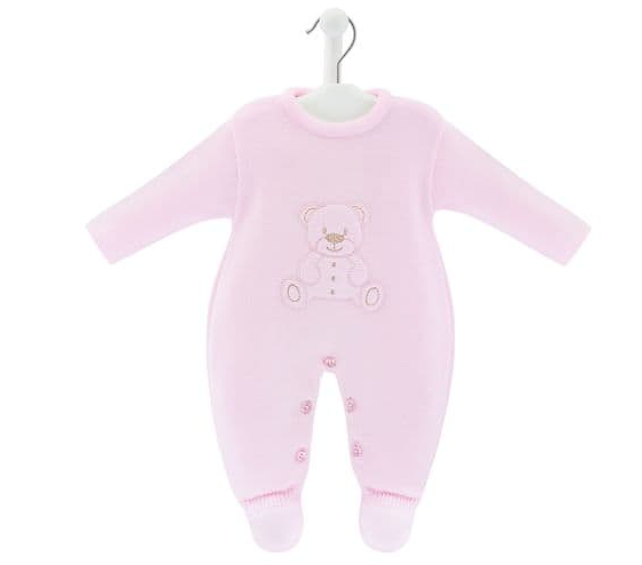 Dandelion Teddy Knitted Pastel Pink Onesie
