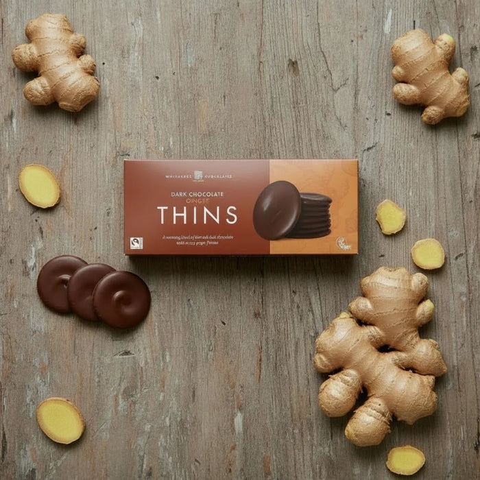 Whitakers Ginger Dark Chocolate Thins 150g
