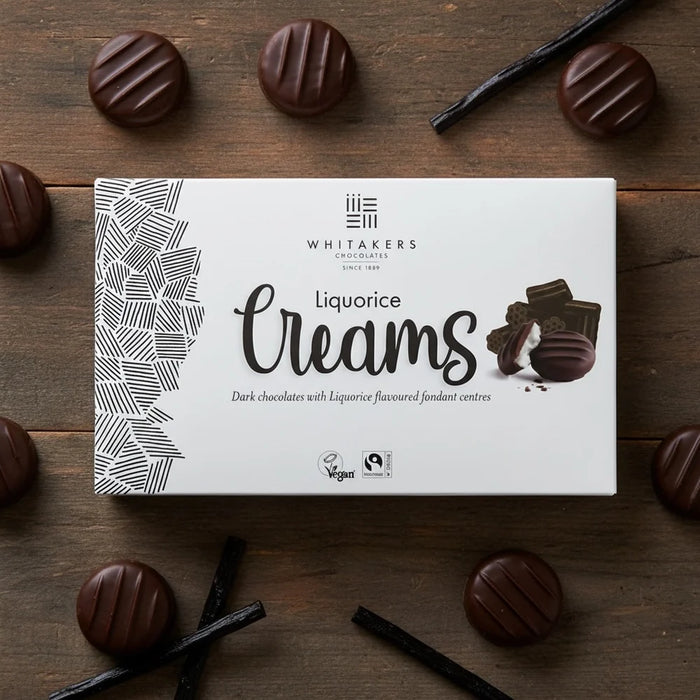 Whitakers Dark Chocolate Liquorice Fondant Creams 150g
