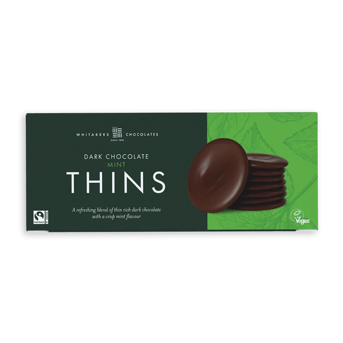 Whitakers Mint Dark Chocolate Thins 150g