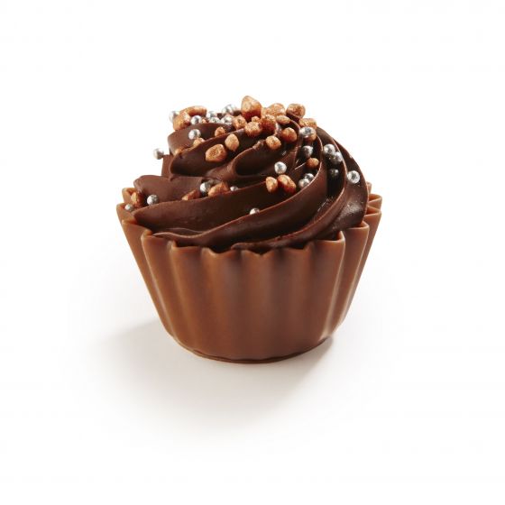 Dark Ganache & Chocolate Creme Sparkling Christmas Cupcakes