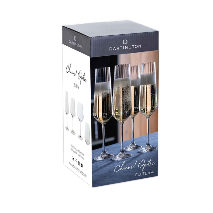 Dartington Cheers! Optic Champagne Flute Set Of 4