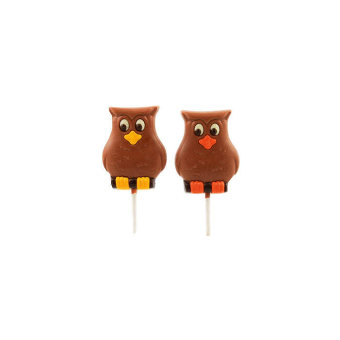 Decorated Solid Milk Chocolate Owl Lolly 30g