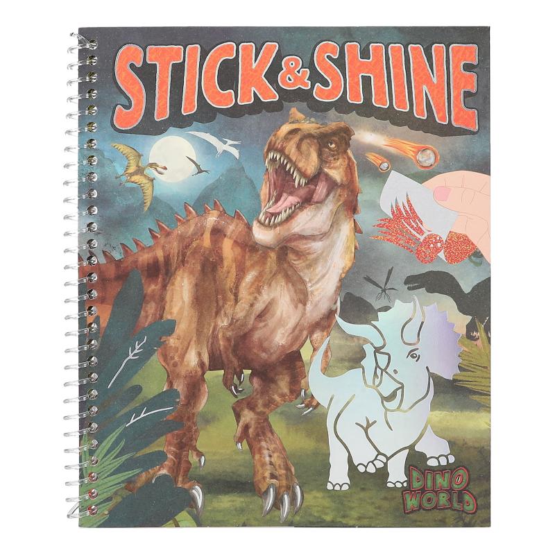 Dino World Colouring Book Stick & Shine — Maple Gifts