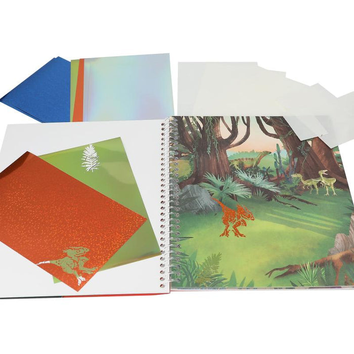 Dino World Colouring Book Stick & Shine