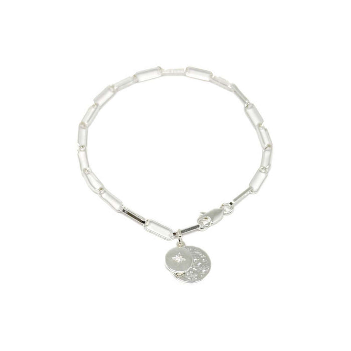 Clementine Dira Disc Bracelet - Silver