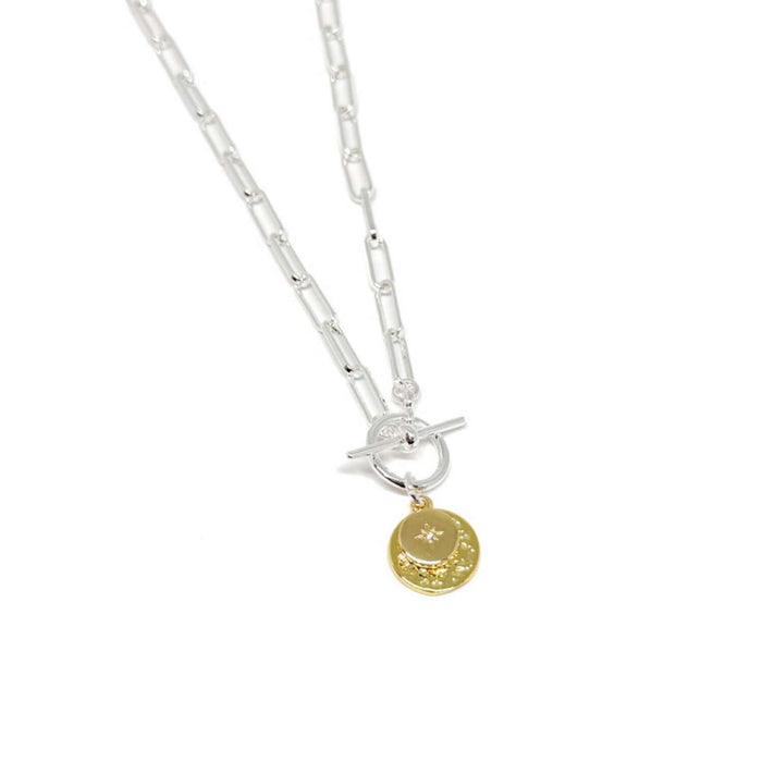Clementine Dira Disc Link Necklace - Gold