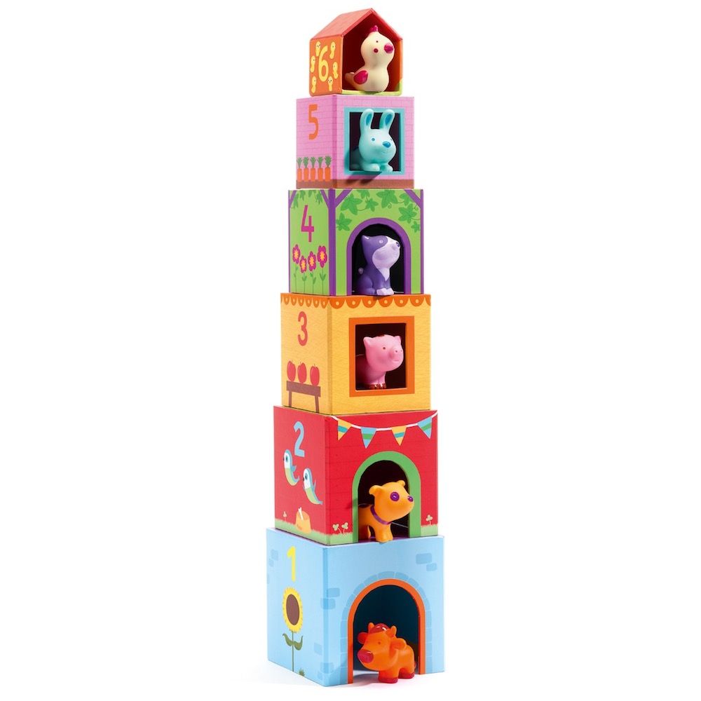 Djeco Topanifarm Farm Animals Stacking Blocks — Maple Gifts