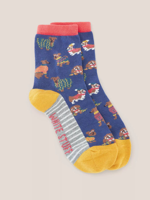 White Stuff Women's Dog Socks in a Cracker