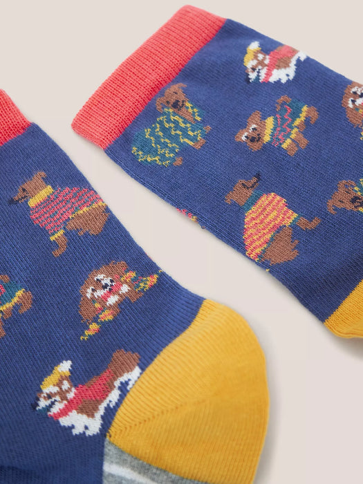 White Stuff Women's Dog Socks in a Cracker