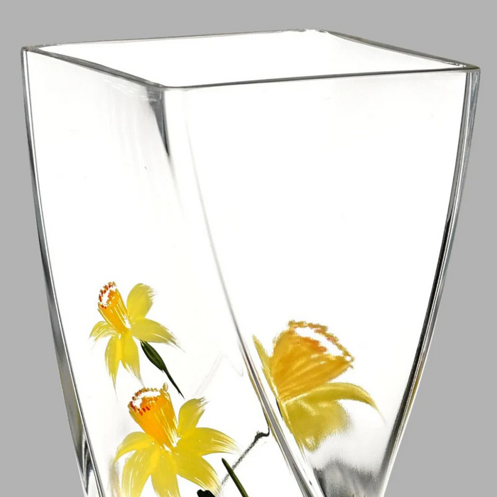 Nobile Glassware Daffodil Twist Vase 25cm
