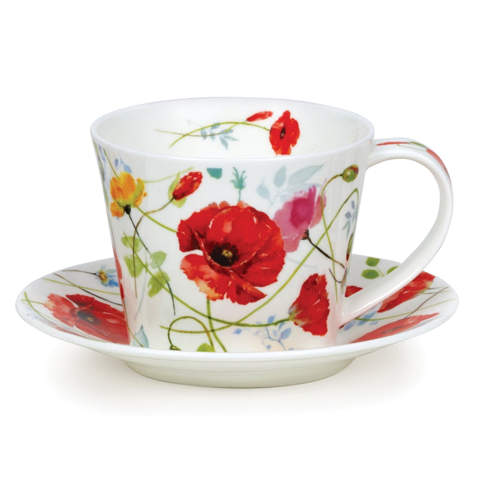 Dunoon Islay Cup & Saucer Wild Garden Poppy Set