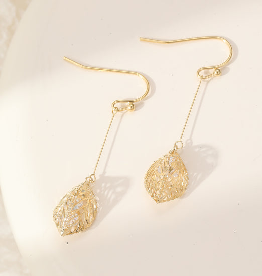 Gracee Jewellery Gold Leaf Drop Earrings