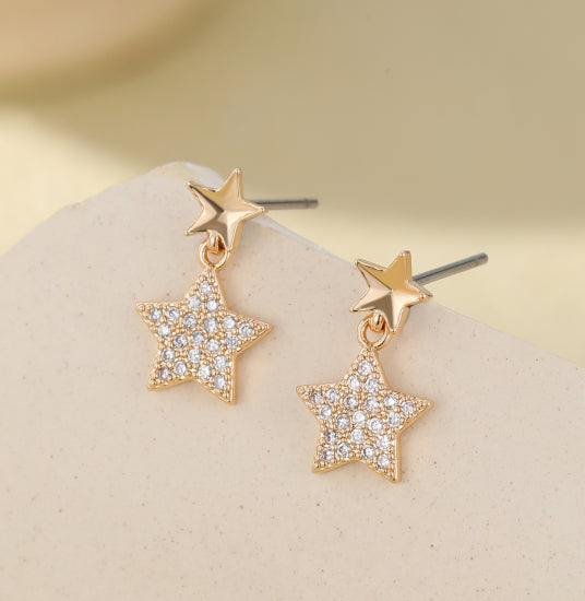 Gracee Jewellery Gold Stud Earrings with Star