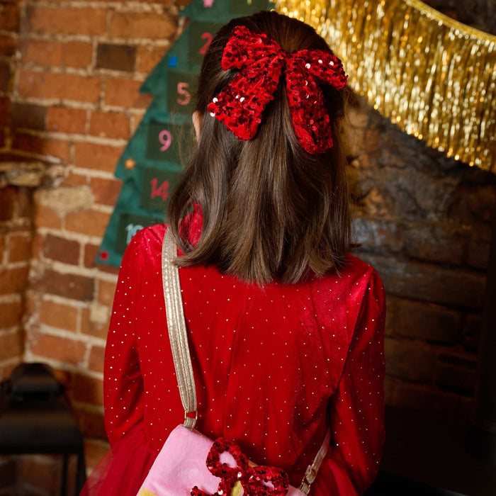 Rockahula Sequin Velvet Bow Clip