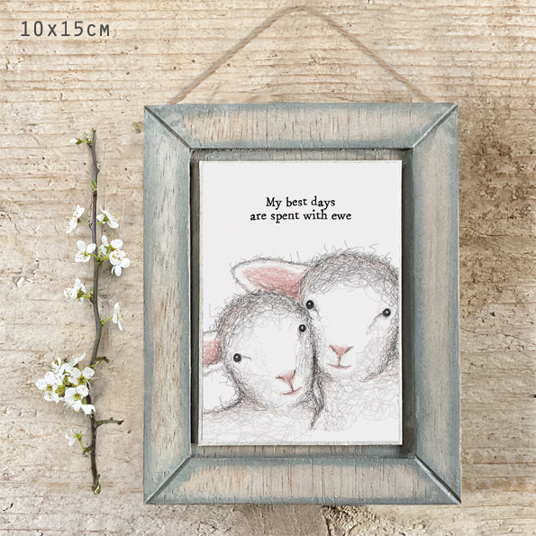 East of India Sheep My best Days Are Spent With Ewe Picture Frame