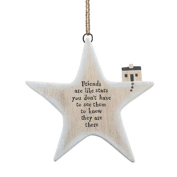 East of India Wood Star - Friends Are Like Stars
