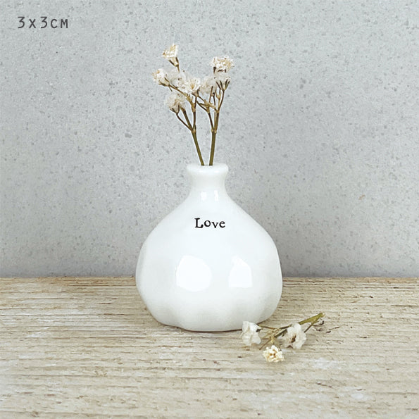 East of India Small Porcelain Vase - Love