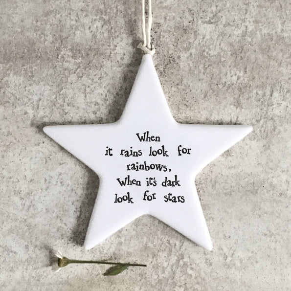 East of India Porcelain Star - When It Rains