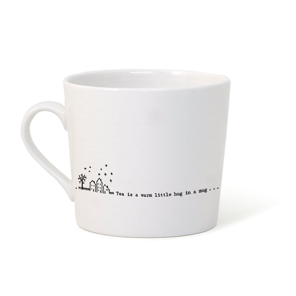 East Of India Porcelain Wobbly Mug - Tea Is A Warm Little Hug