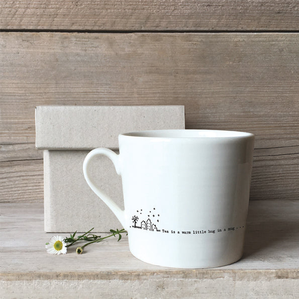 East Of India Porcelain Wobbly Mug - Tea Is A Warm Little Hug