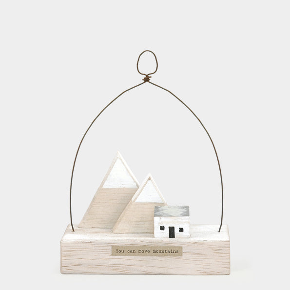 East of India Mountain Cabin Wooden Scene - You Can Move Mountains