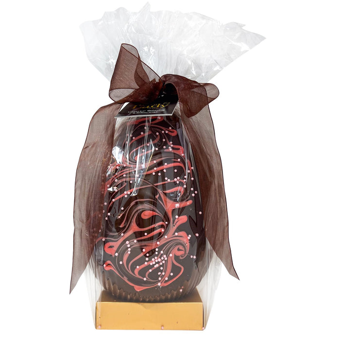 Milk Chocolate Easter Egg With Red Swirl Design