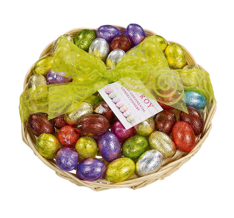 Van Roy Basket of Foiled Chocolate Easter eggs