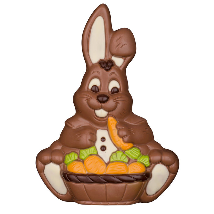 Decorated Milk Chocolate Bunny With Carrot Basket