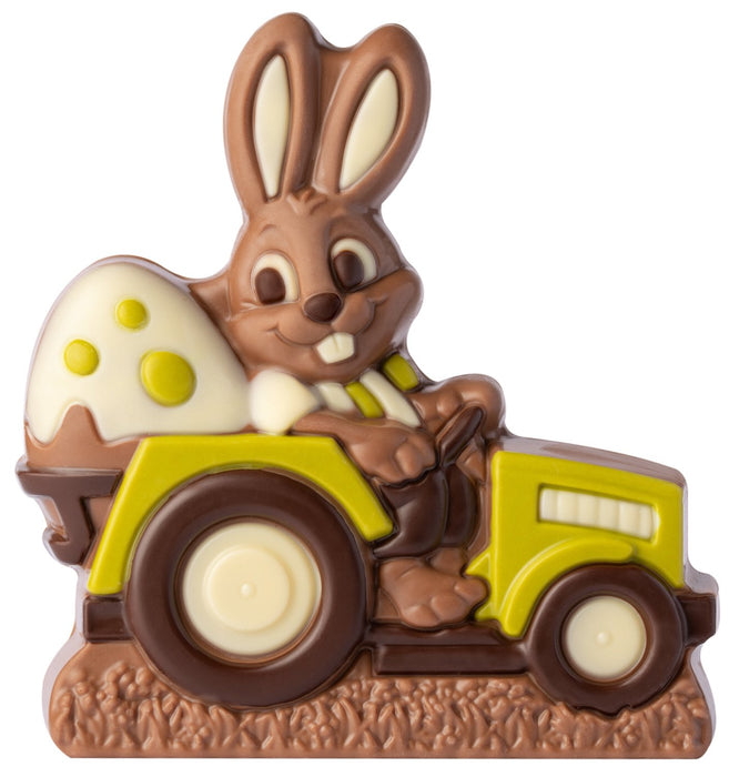 Milk Chocolate Bunny on Tractor Figure