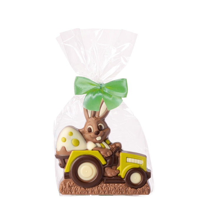 Milk Chocolate Bunny on Tractor Figure