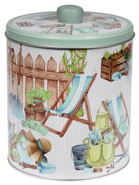 Embossed Garden Retreat Assorted Biscuit Barrel 300g