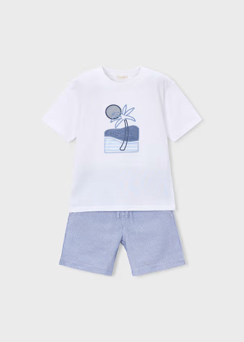 Mayoral Mini Boys Capri Blue Bermuda Set