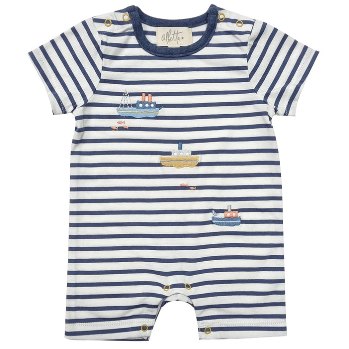 Albetta Embroidered Boats Baby Vest