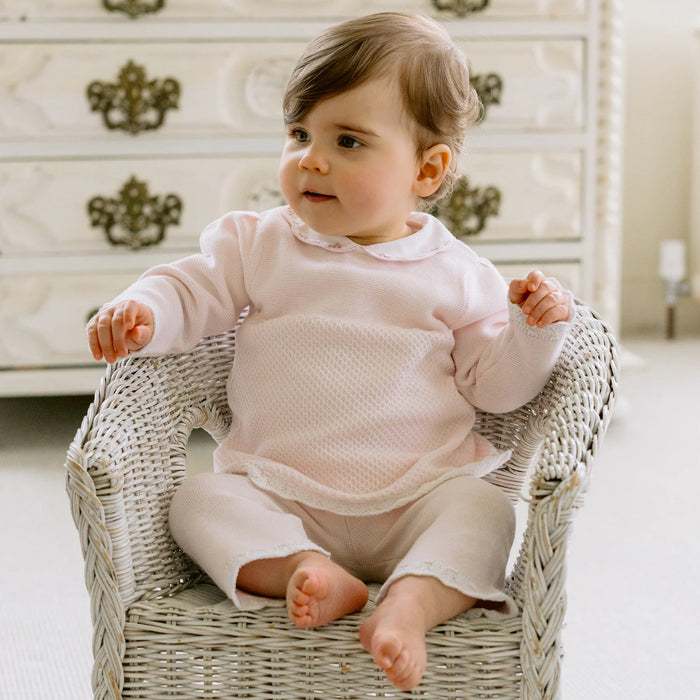 Emile et Rose Holly Beautiful Pink Knit Girls Outfit