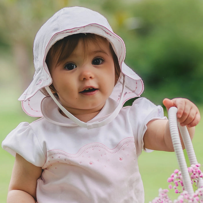 Emile et Rose Jade White Girls Summer Sun Hat