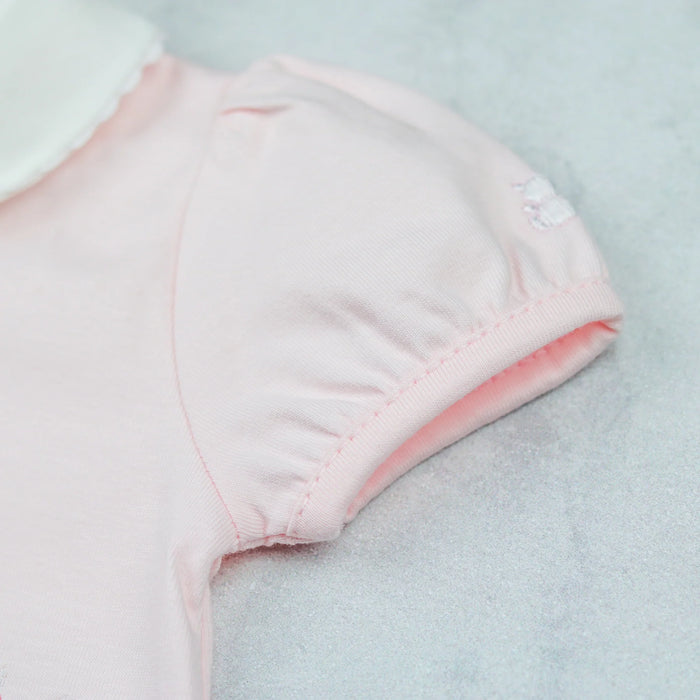 Emile et Rose Jody Pink Girls Heart Embroidery Romper